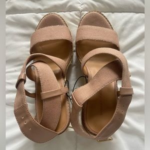 Never worn Banana Republic shoes in the new pale pink color .